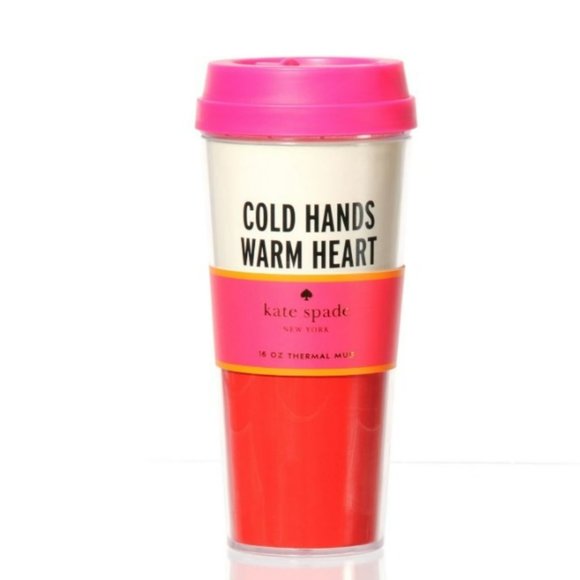 kate spade Other - Kate Spade New York Cold Hands Warm Heart Thermal Mug 16oz Red Pink - Brand New!